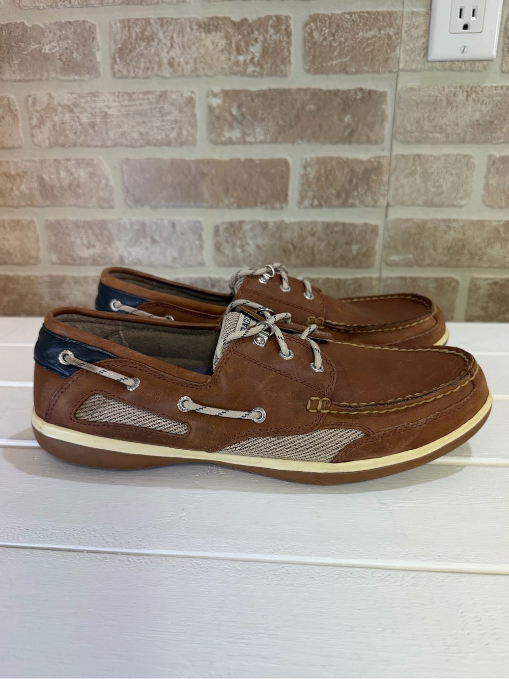 Sebago Docksides Brown Leather Boat Shoes Women’s US 11M Fisherman Nautical